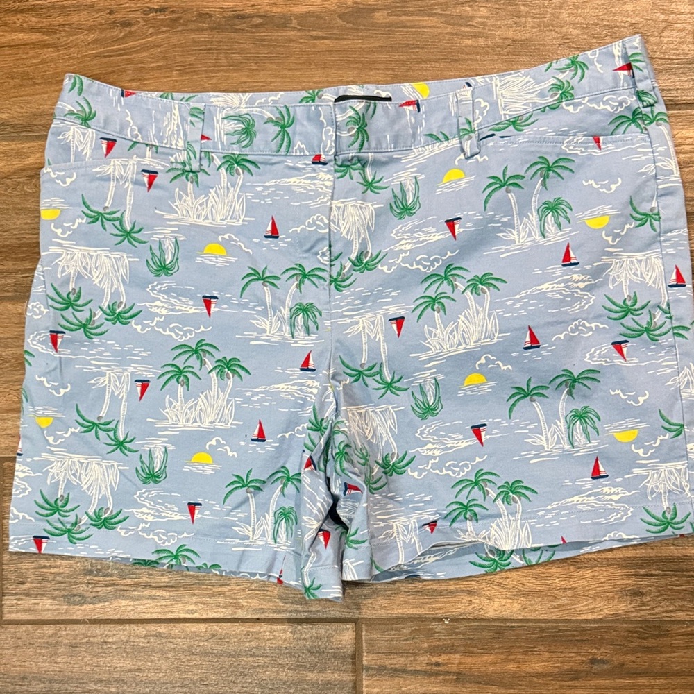 Lands' End Blue Tropical Print Women's Shorts